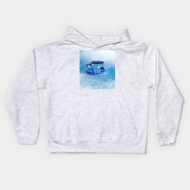 Stars in my tea - blue (bg) Kids Hoodie by helengarvey